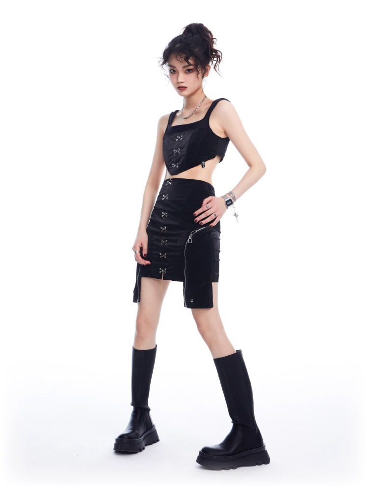 Metallic straight skirt【s0000006723】