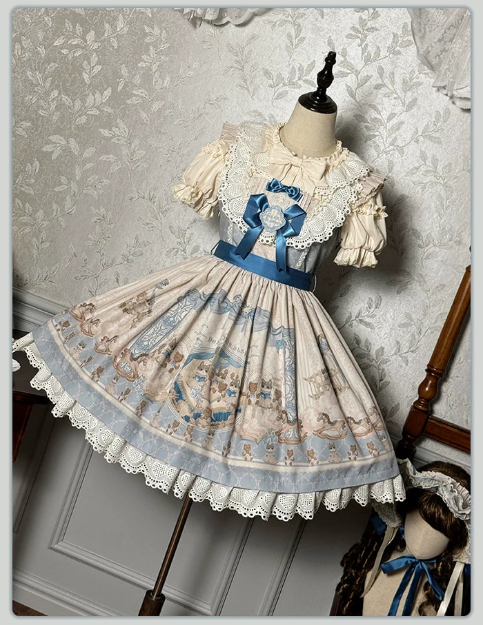 Alice Girl - Sea Salt Fairytale - Sweet Lolita JSK Doll-like Lolita Printed Dress