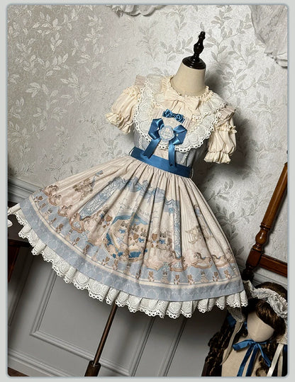 Alice Girl - Sea Salt Fairytale - Sweet Lolita JSK Doll-like Lolita Printed Dress