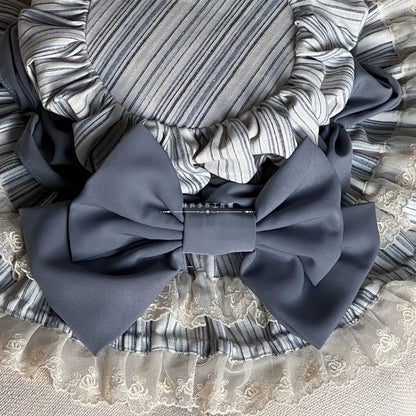 MAID - Vintage Lolita Hat Striped Lace Hat