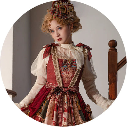 Miss Point - Kaleidoscope - Classical Lolita Shirt Dot Gauze Detachable Puff Sleeve Blouse Customized