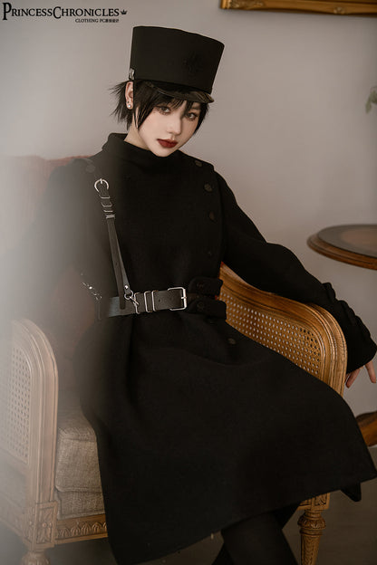 Princess Chronicles - Ouji Lolita Winter Black Long Coat