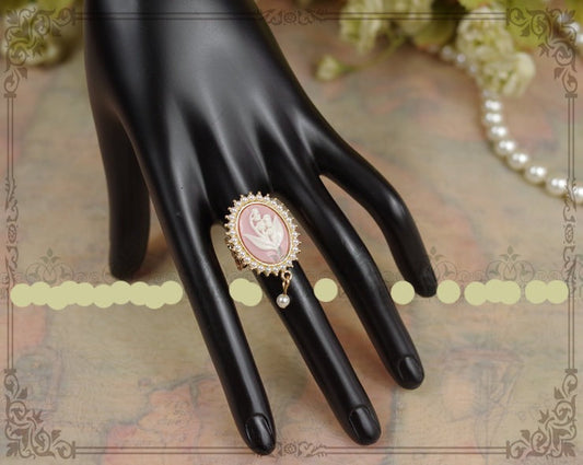 Rose of Sharon - Cameo Lolita Pearl Rings 4 Colors