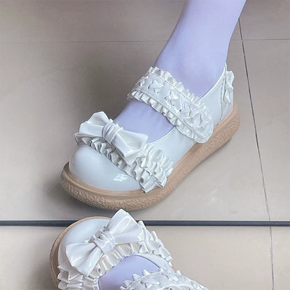 Fairy Godmother - Cute Lolita Shoes Bow Candy-Colored Lolita Flat Shoes
