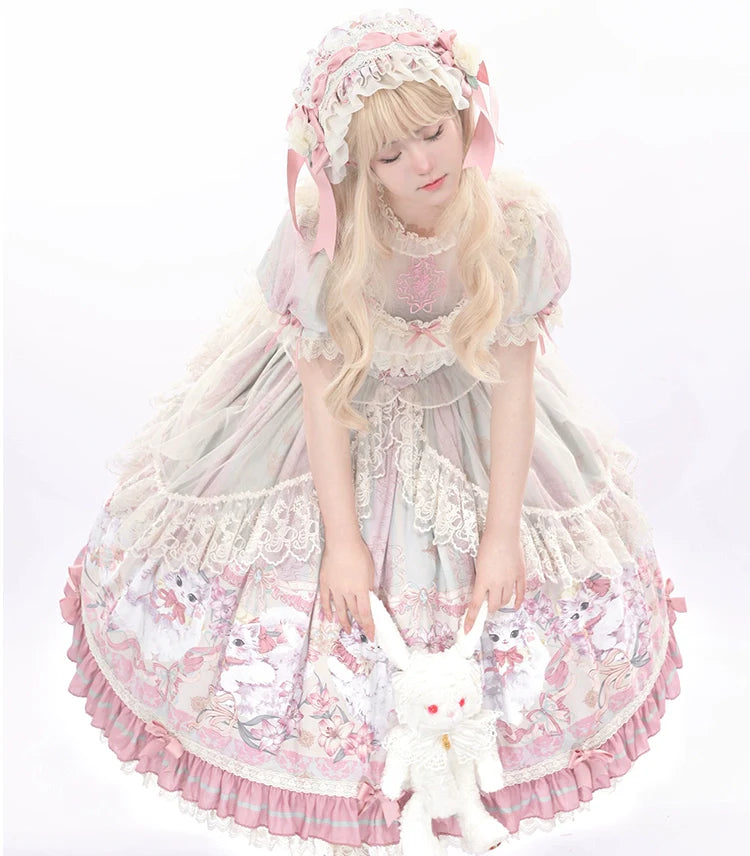 Bolero - Liliana Cat - Sweet Lolita Gorgeous OP Dress with Soft Lace & Organza