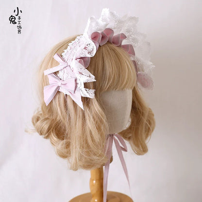 Xiaogui - Sweet Lolita Headdress Pink Handmade Christmas Accessories