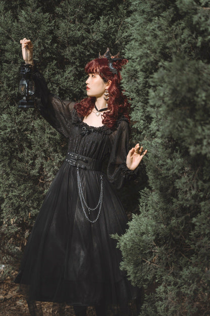 Cornfield Lolita - The Girl Assassin - Halloween Gothic Lolita Irregularly Hemline Dress