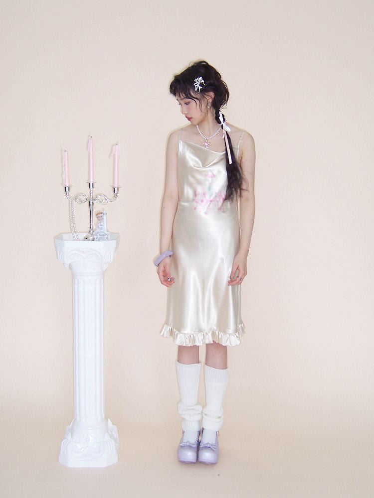 Chandelier print suspender dress【s0000001545】