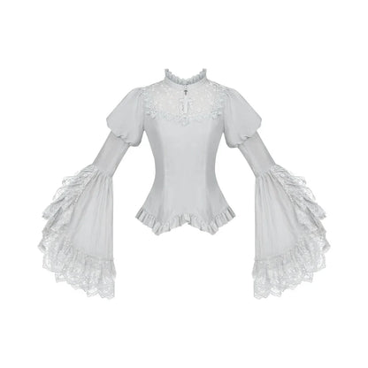 With PUJI - Letter and Poetry ﾂｷ Humanoid Robot - Silver Gothic Lolita Mermaid Skirt Set