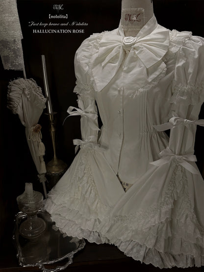 Nololita - Nightingale - Old School Lolita Shirt with Detachable Sleeves
