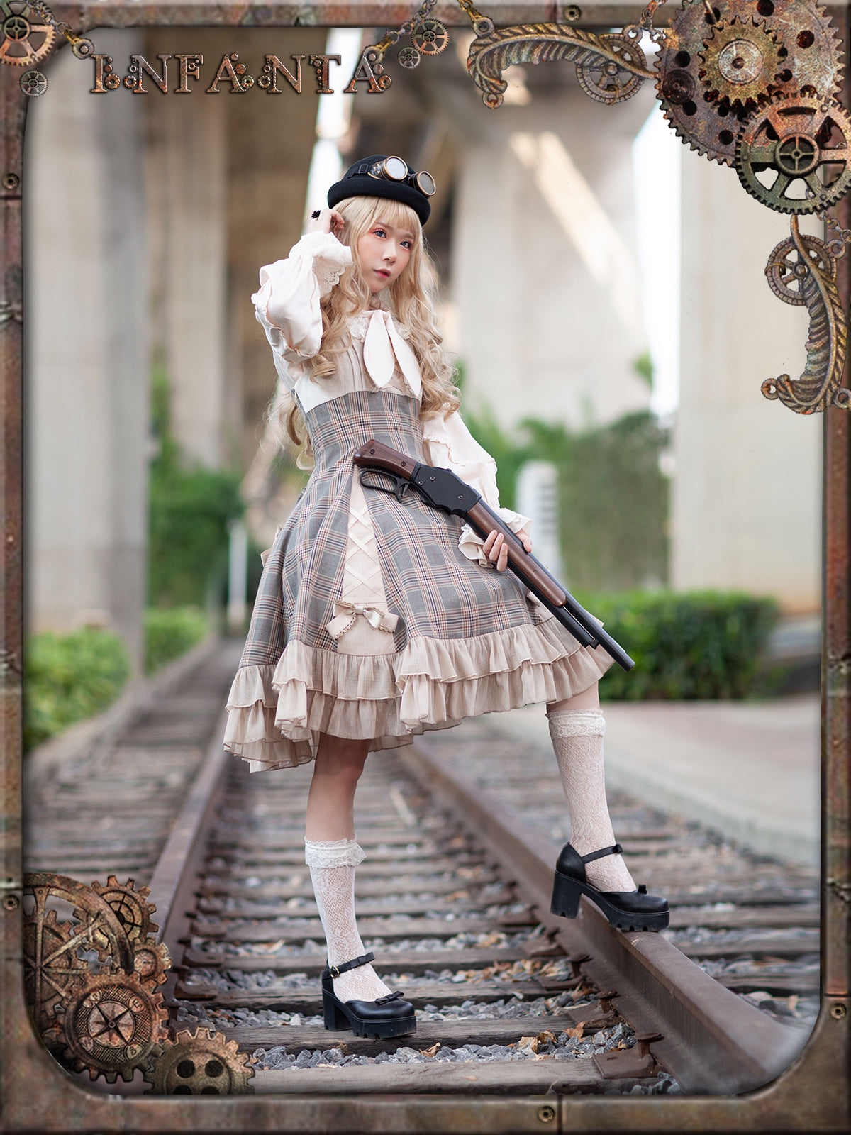 Infanta - Memoirs of Backlight - Elegant Plaid Lolita JSK Dress