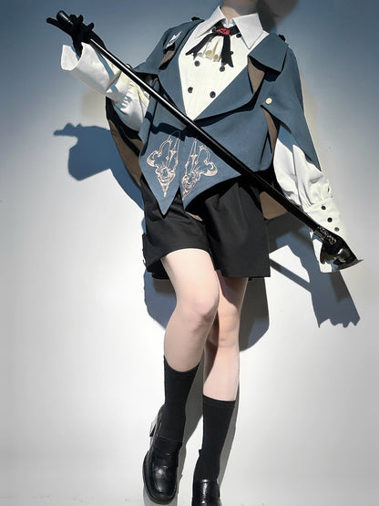 Designer's Gift - Narrative Poem - Ouji Lolita Shorts Suit with Shirt Cape and Vest