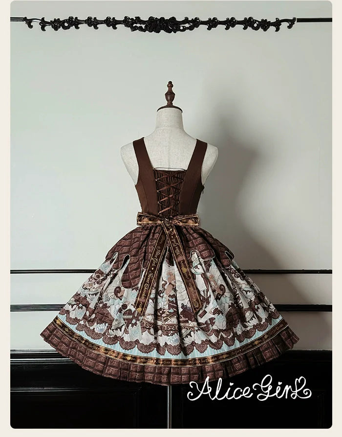 Alice Girl - Bear Chocolate Bar - Kawaii Lolita JSK & Salopette Dress