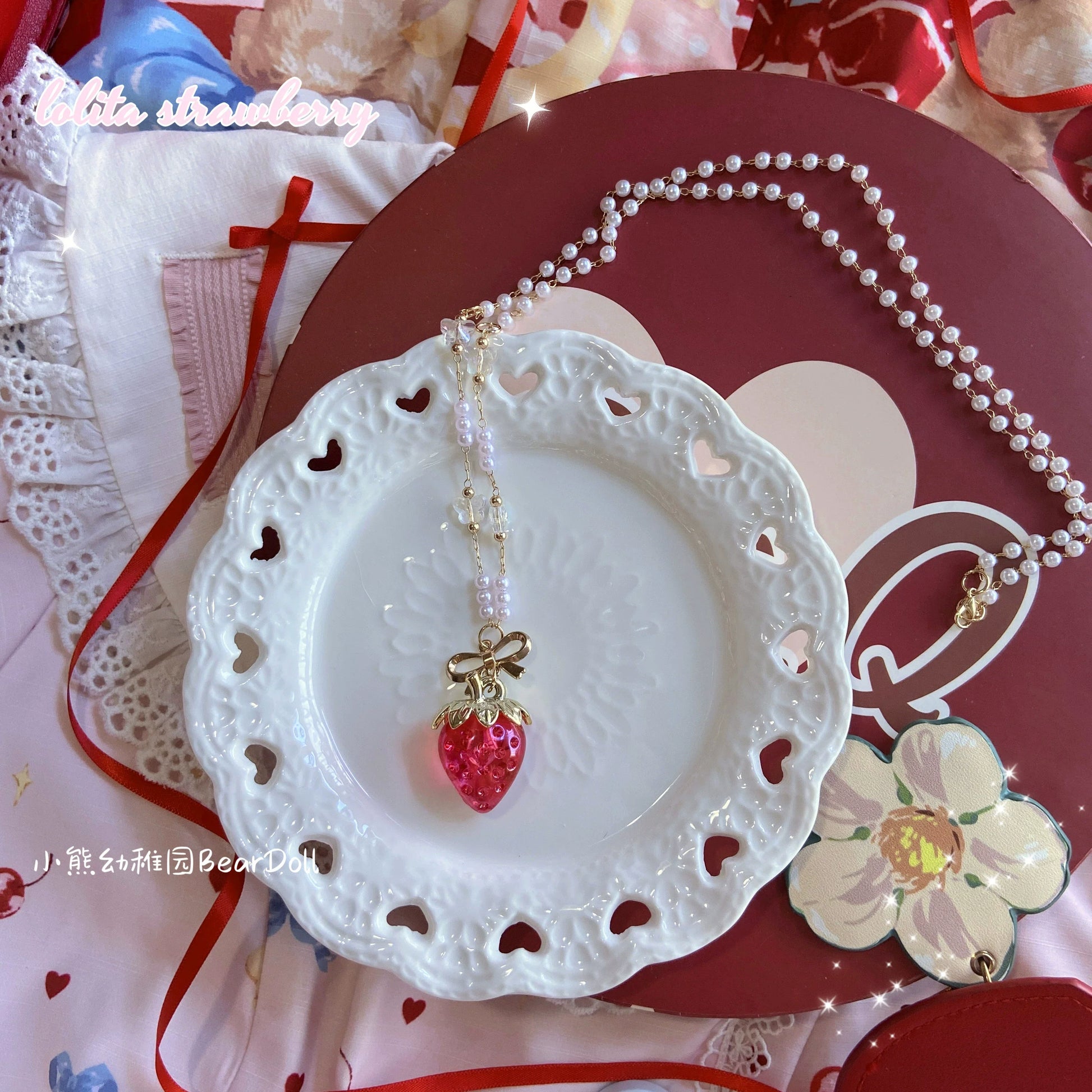 Bear Doll - Sweet Lolita Necklace Strawberry Charlotte Necklace
