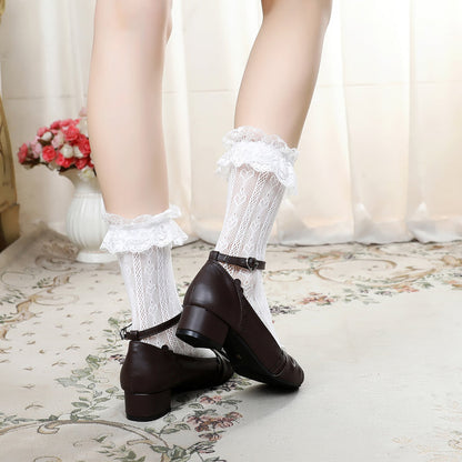 Sosic - Shell Dew - Sweet Lolita Bow Round Toe Shoes