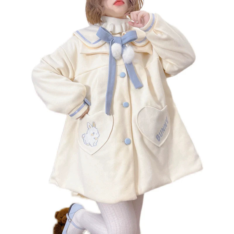 Niu Niu - Plus Size Lolita Coat Woolen Winter Lolita Overcoat