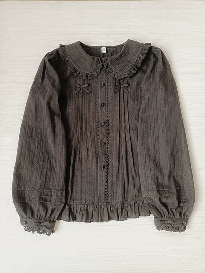 Youlan Lane - Cotton Sweet Lolita Blouse, Single / Fleece Lined Version