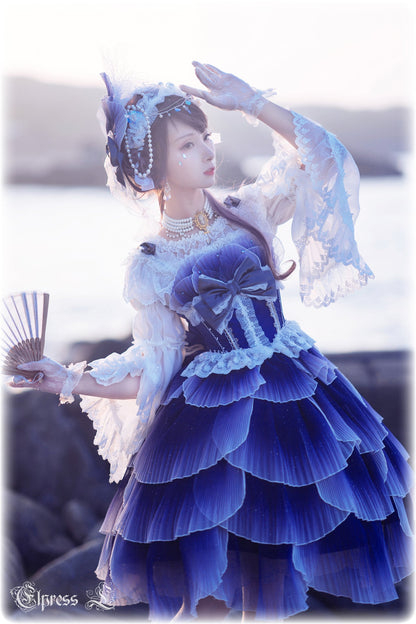 Elpress L - Universal Black White Chiffon Lolita Blouse