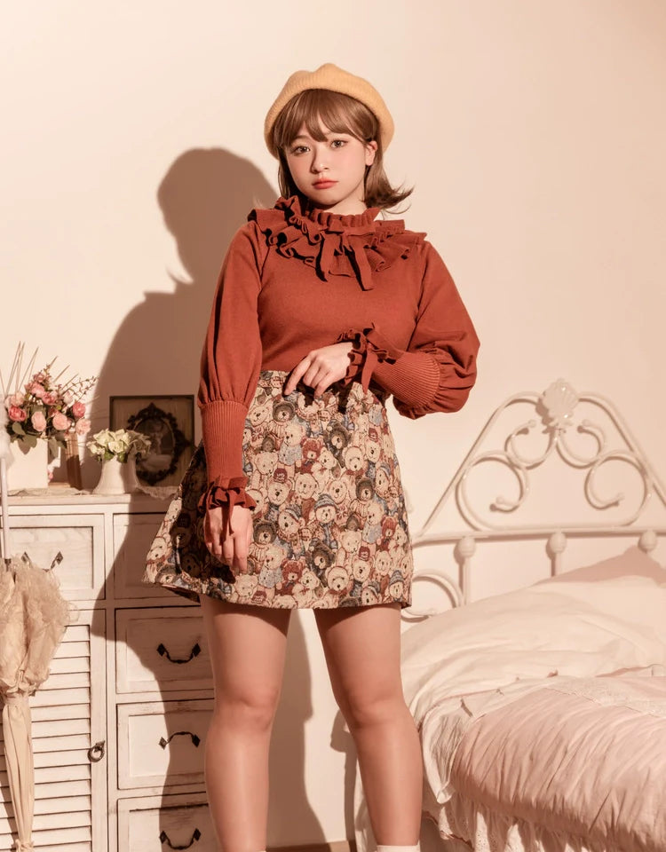 Miaoplus - Sweet Lolita Knit Sweater Long Sleeve Winter Lolita Top
