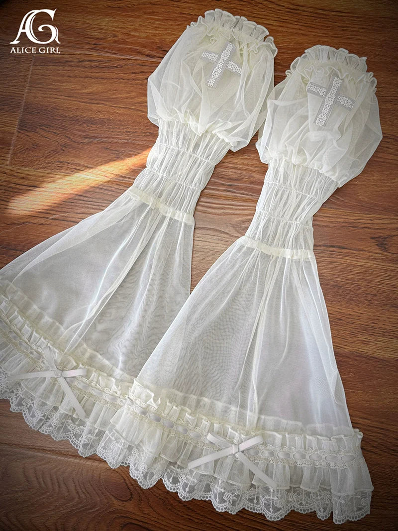 Alice Girl - Cross Princess - Sweet Lolita Princess Sleeves Cross Embroidery Sleeves