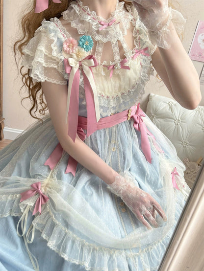 Uncle's Workshop - Fluttering Cherry Spring Strings - Cotton Sweet Lolita JSK Dress