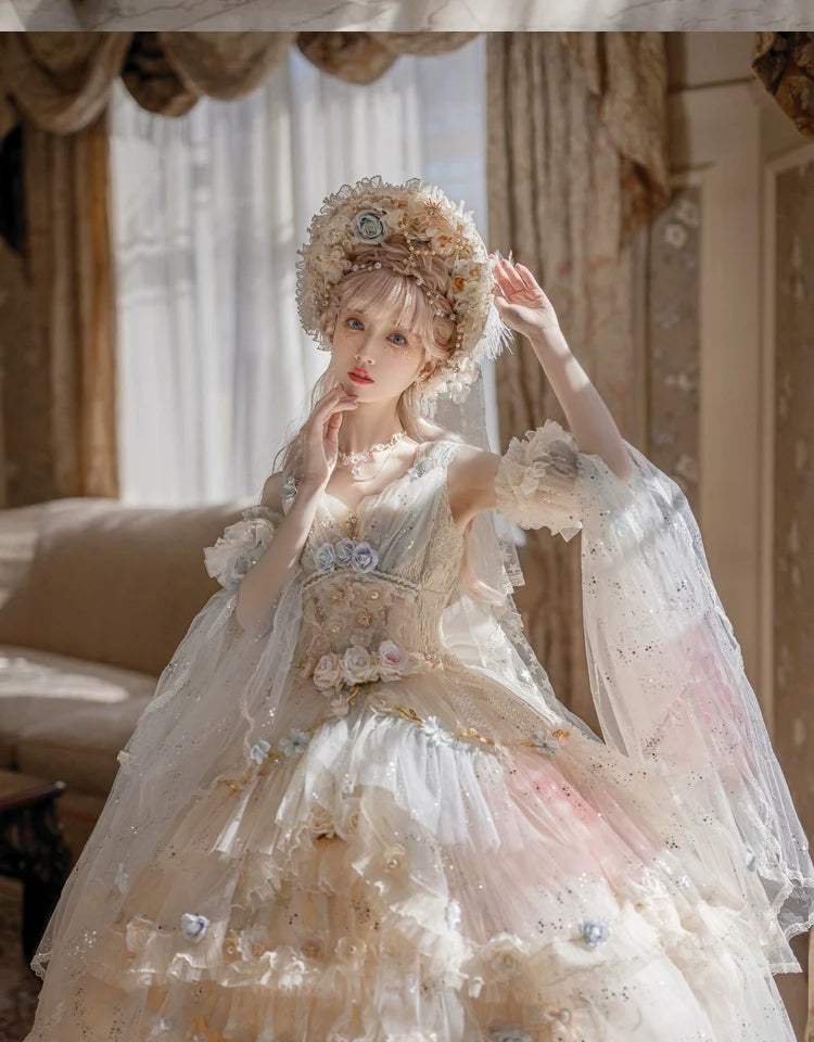 Cat Fairy - Flower Spirit - Elegant Lolita JSK Dress Summer Wedding Lolita JSK