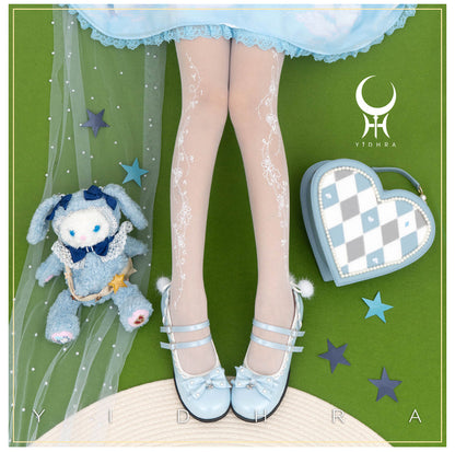 Yidhra - Whisper Rose - Summer 20D velvet Lolita Tights