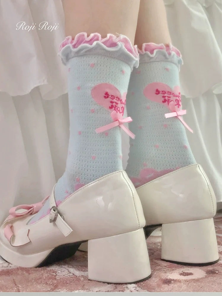 Roji Roji - Sweet Lolita Socks Cute Lolita Short Socks With Polka Dot