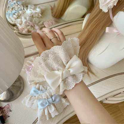 Roji Roji - Kawaii Lolita Lace Cuffs Summer Butterfly Bow Arm Sleeves