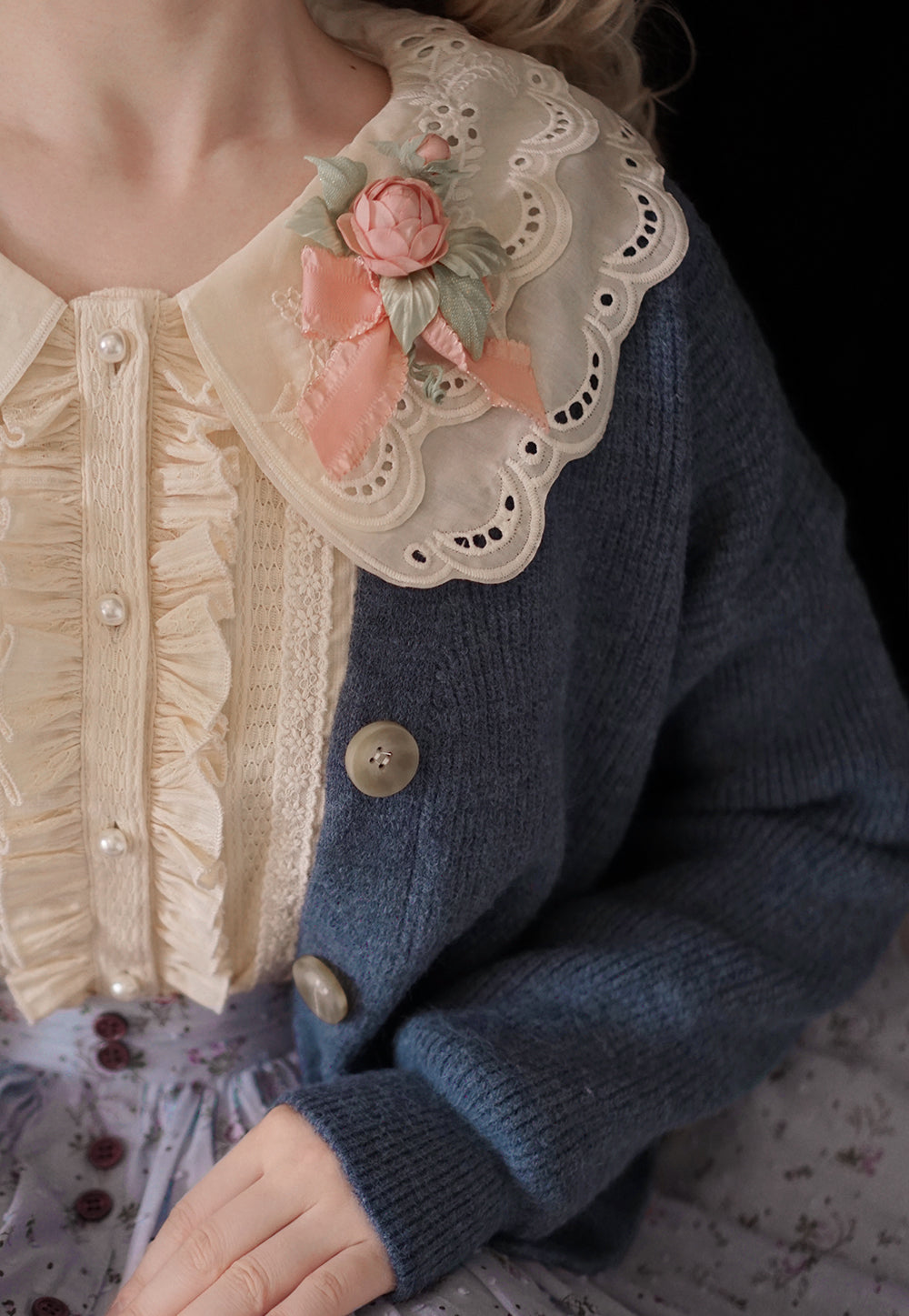 Miss Point - Flowers with Alice - Vintage Lolita Winter Fall Knitted Sweater Coat