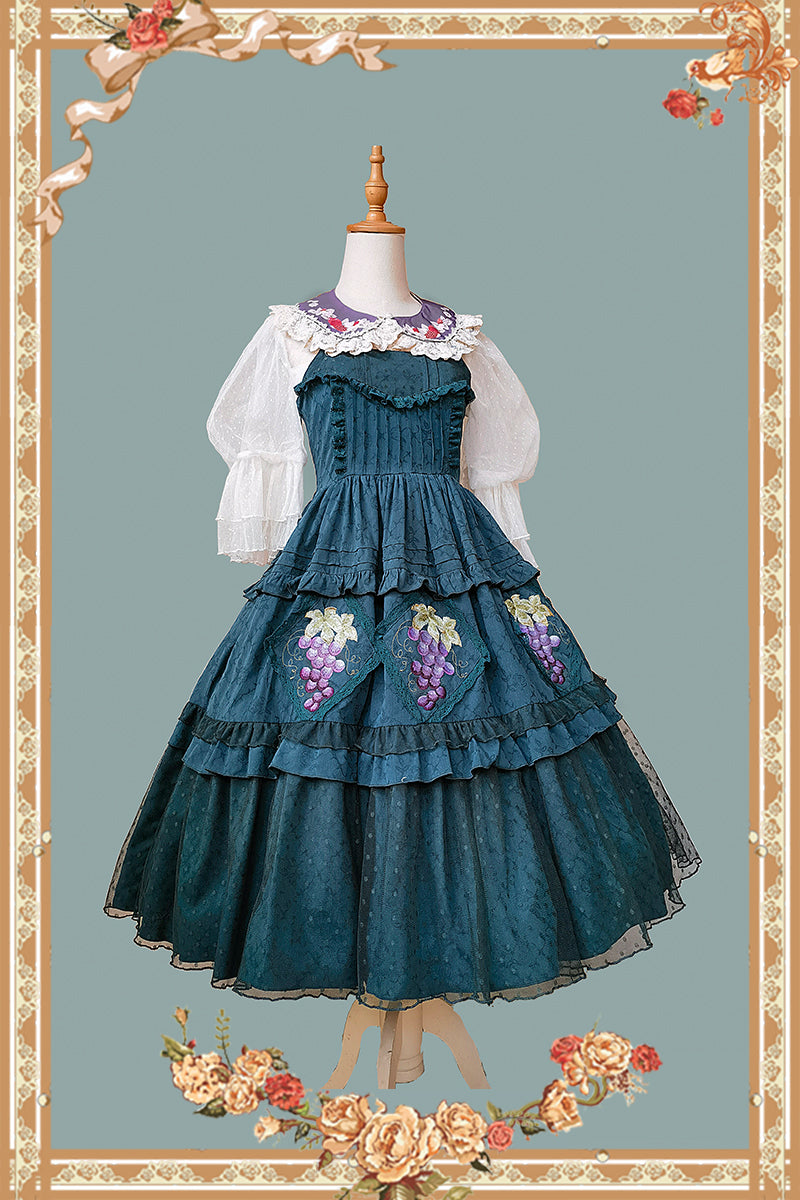 Infanta - Grape Manor - Country Lolita JSK Suit with Grape Embroidery