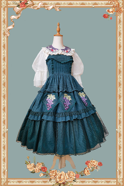 Infanta - Grape Manor - Country Lolita JSK Suit with Grape Embroidery