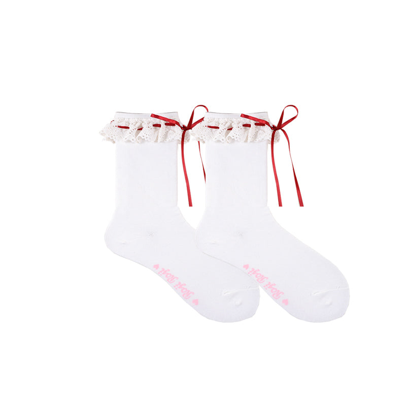 Roji Roji - Isabella - Sweet Lolita Lace Mid-Calf Socks Multicolors