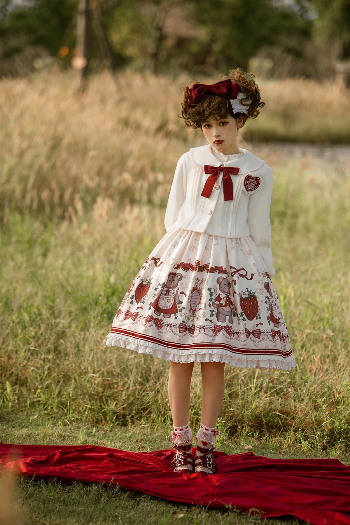 Designer's Gift - Christmas New Year Winter Lolita JSK Coat Set