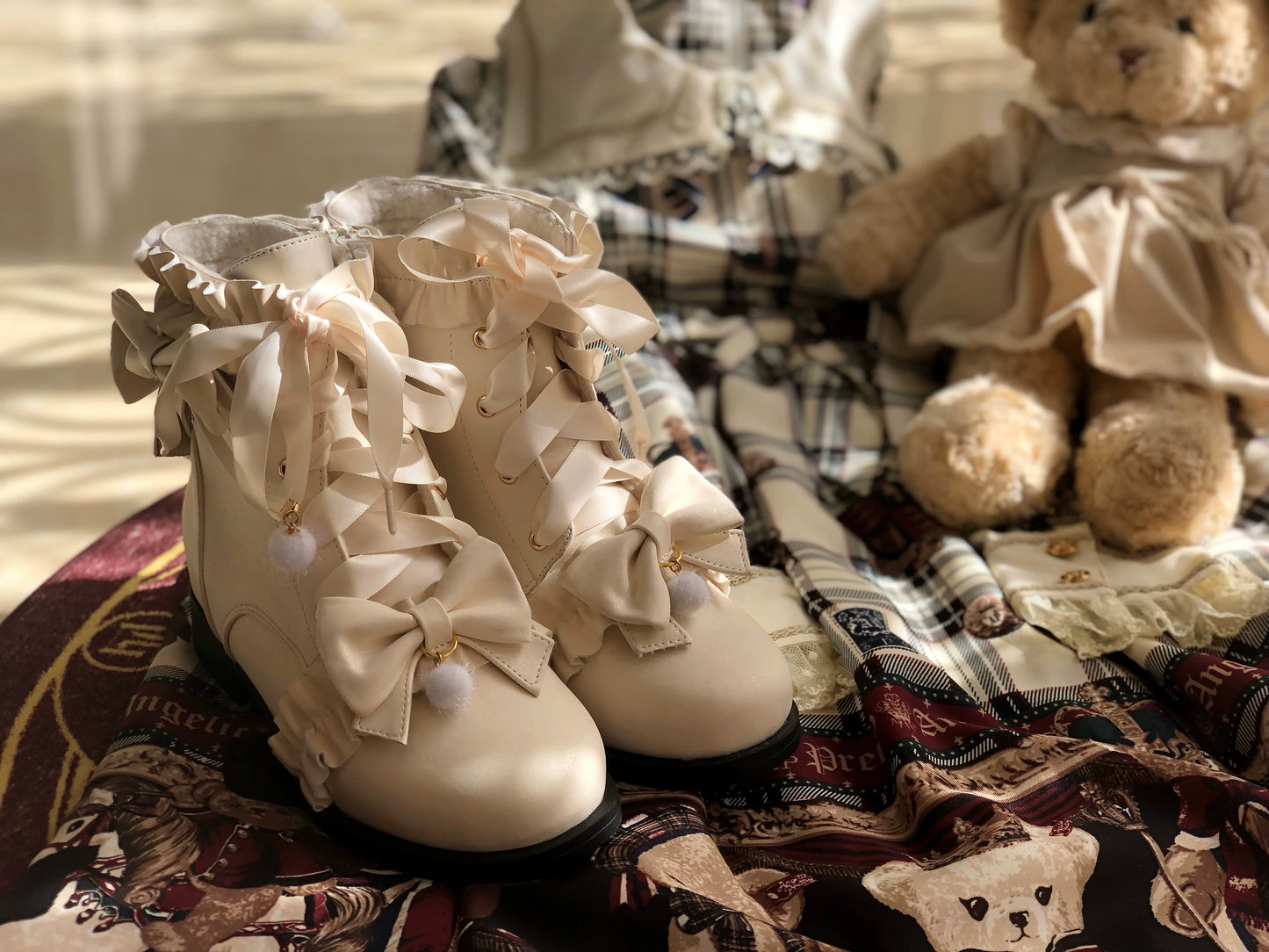 Fairy Godmother - Enthusiastic Ideation - Elegant Lolita Shoes Fleeced Short Martin Boots