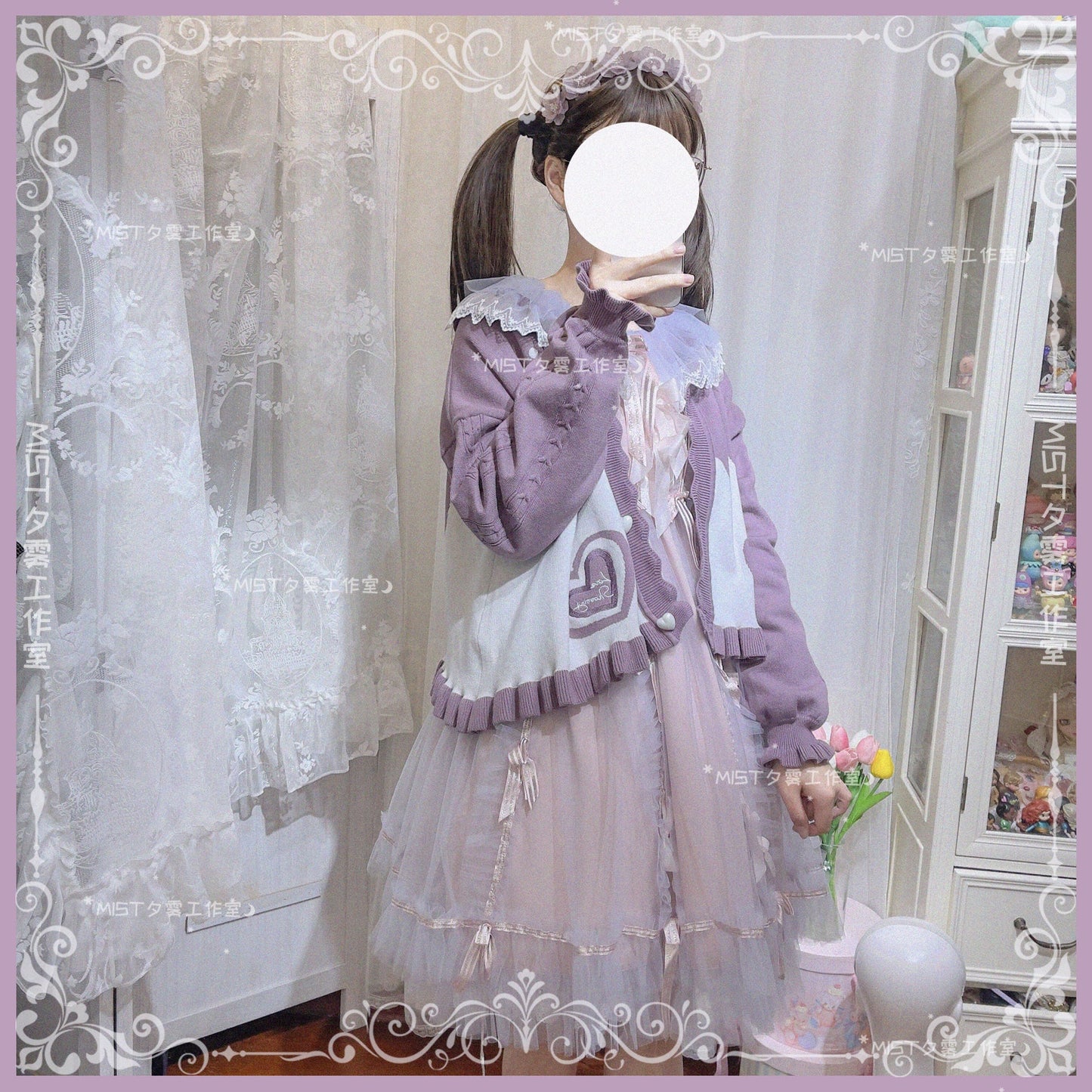 MIST - Beating Heart - Sweet Lolita Thick Sweater Coat Puff Sleeve