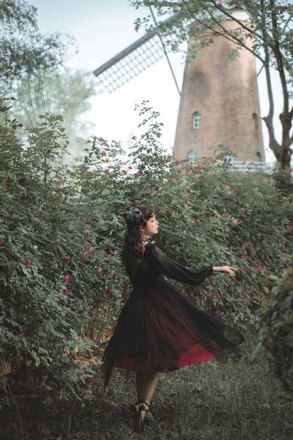 Cornfield Lolita - The Girl Assassin - Halloween Gothic Lolita Irregularly Hemline Dress