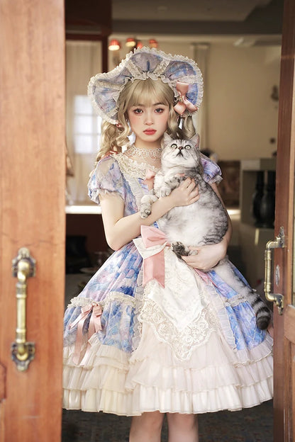 Alice Girl - Angel Heart - Sweet Lolita OP Dress, Tiered Ruffles