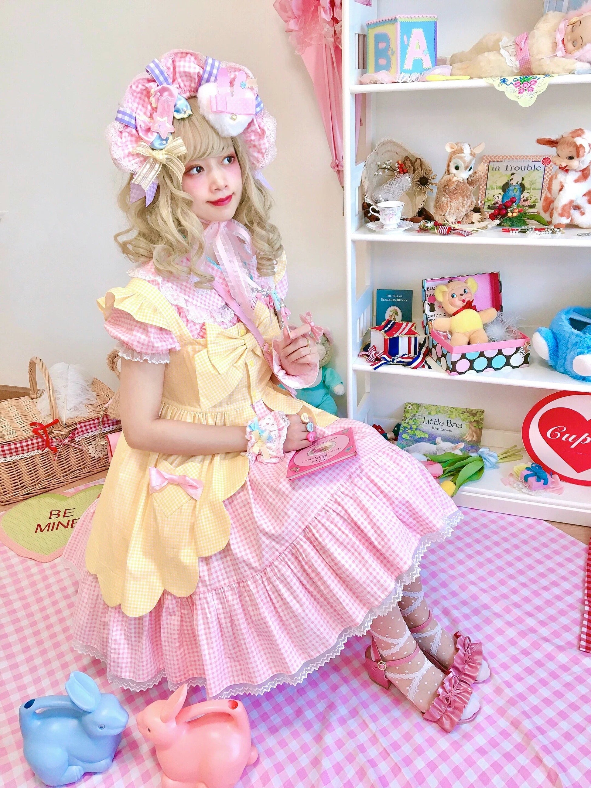 Fluff Mollie - Bean Breakfast - Sweet Lolita Overskirt Daily Daily Petaled Skirt