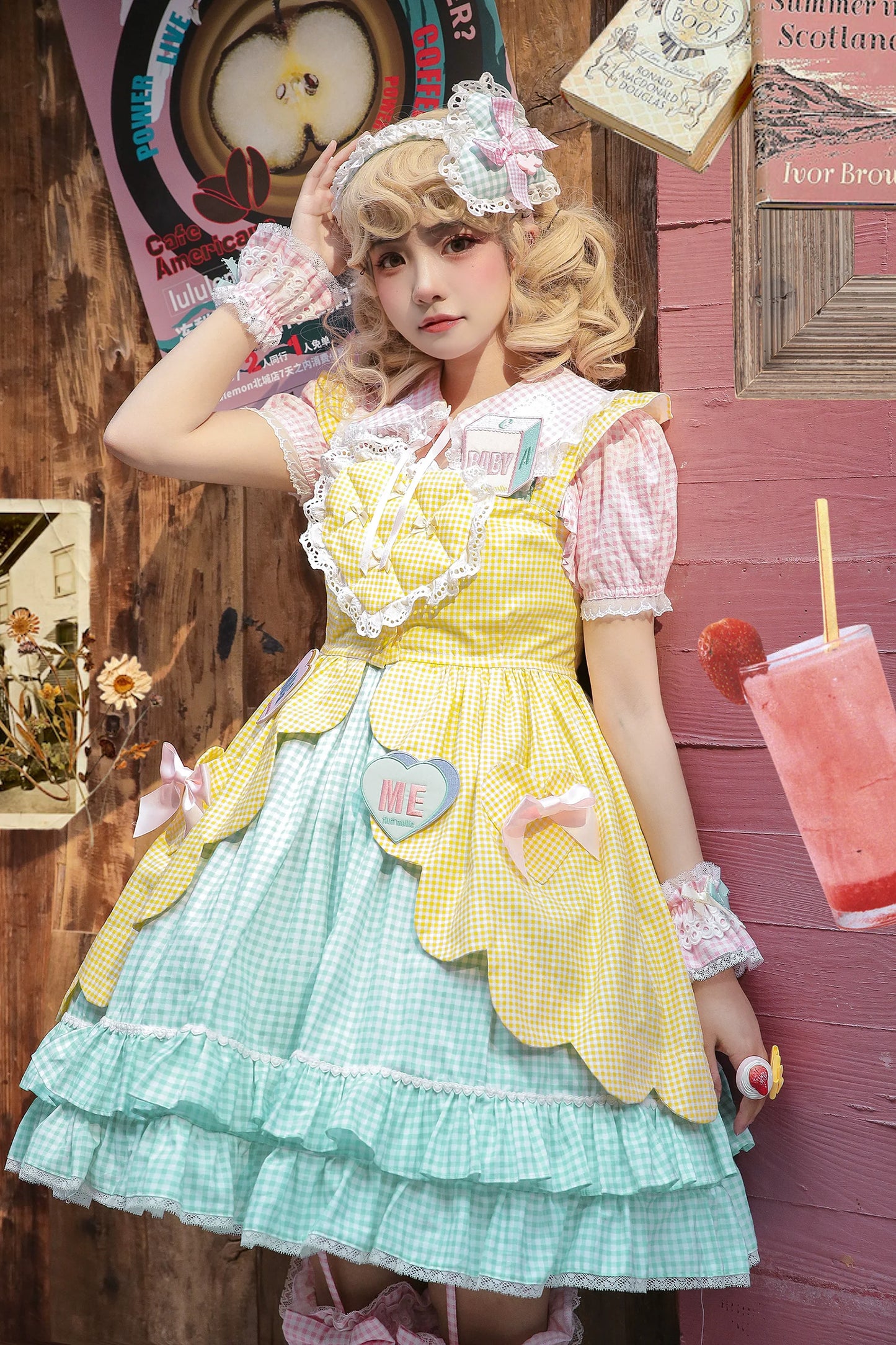Fluff Mollie - Bean Breakfast - Sweet Lolita Overskirt Daily Daily Petaled Skirt