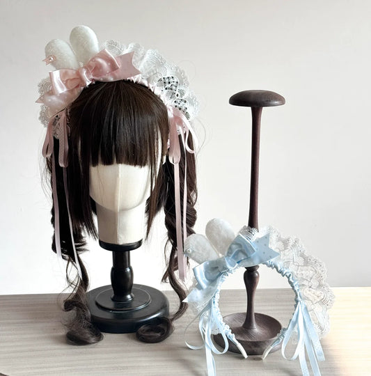 MAID - Sweet Lolita Bunny Ear Headband, Customizable Color