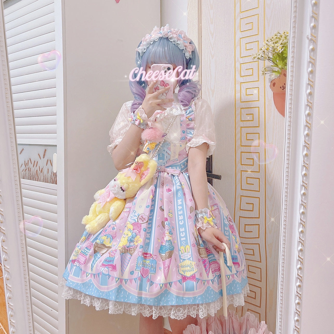 Cheese Cat - Sweet and Happy Flower Limited Lolita Cuff