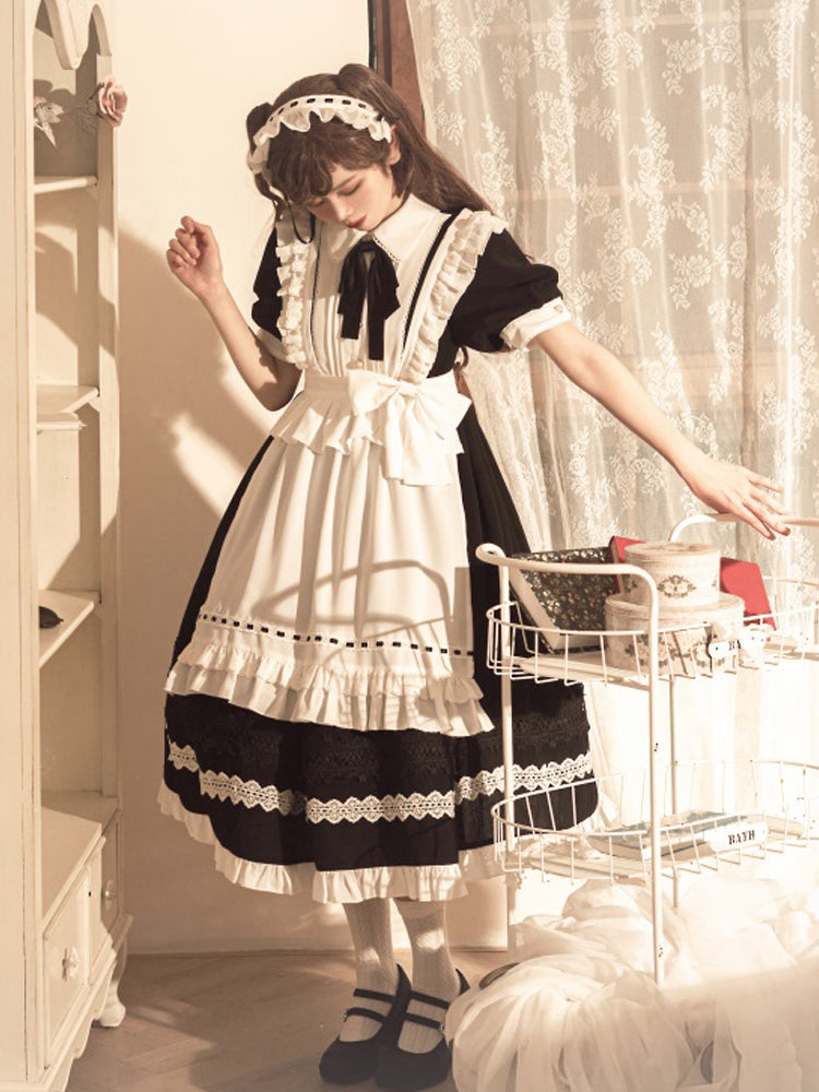 Your Princess - Maid Lolita Puff Sleeve Black Dress