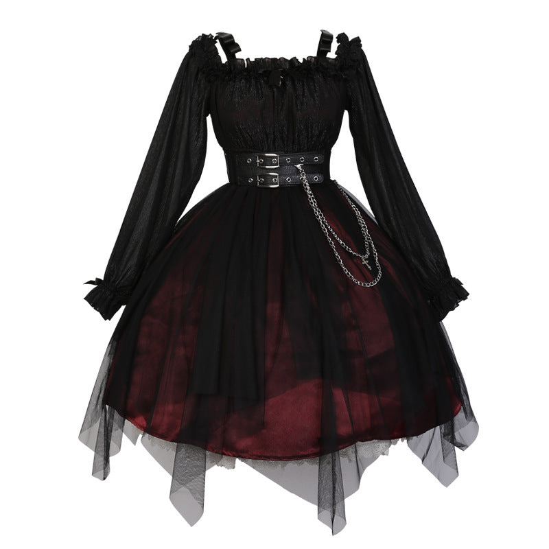 Cornfield Lolita - The Girl Assassin - Halloween Gothic Lolita Irregularly Hemline Dress