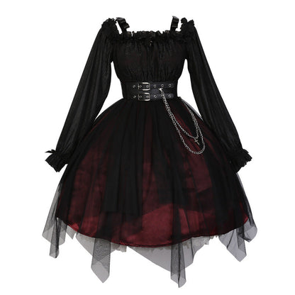 Cornfield Lolita - The Girl Assassin - Halloween Gothic Lolita Irregularly Hemline Dress