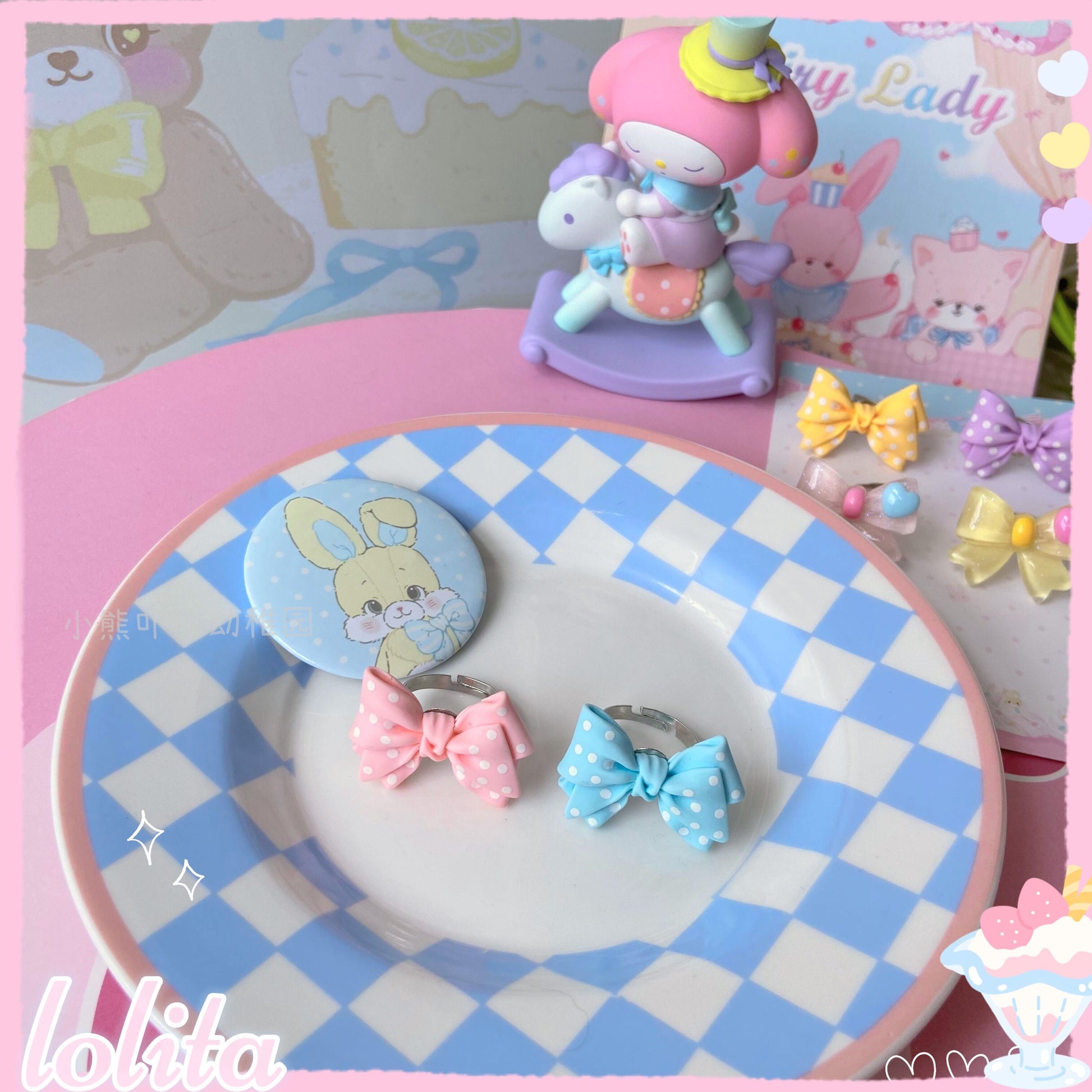 Bear Doll - Kawaii and Sweet Lolita Bowknot Ring