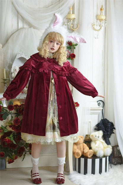 Dark Star Island - Winter Lolita Cape Velvet Antique Lolita Coat