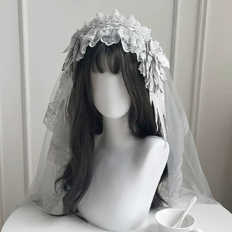 With PUJI - Letter and Poetry ﾂｷ Humanoid Robot - Silver Gothic Lolita Mermaid Skirt Set