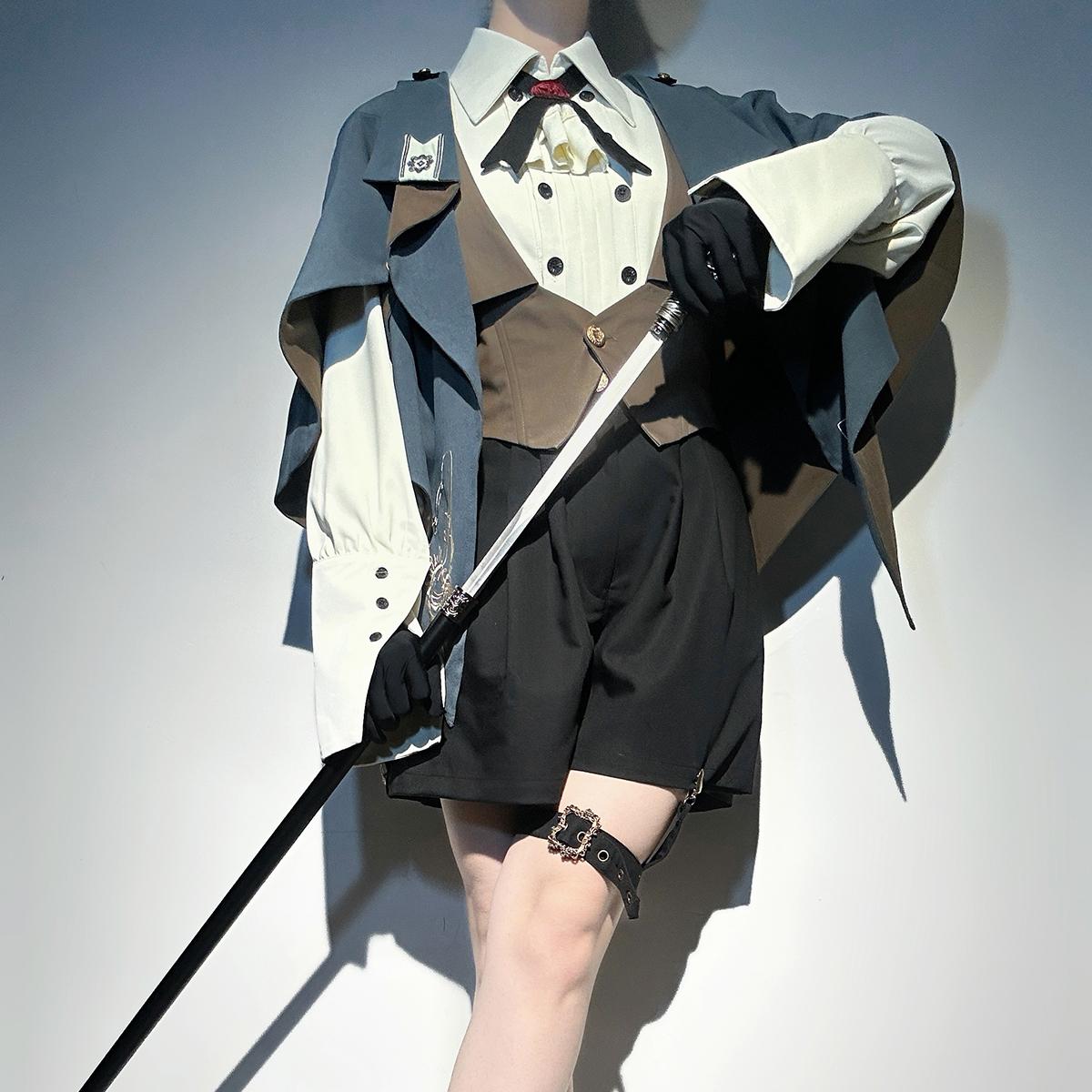 Designer's Gift - Narrative Poem - Ouji Lolita Shorts Suit with Shirt Cape and Vest
