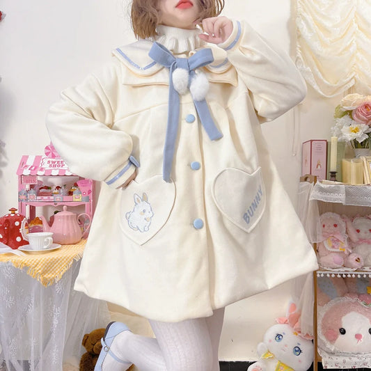 Niu Niu - Plus Size Lolita Coat Woolen Winter Lolita Overcoat